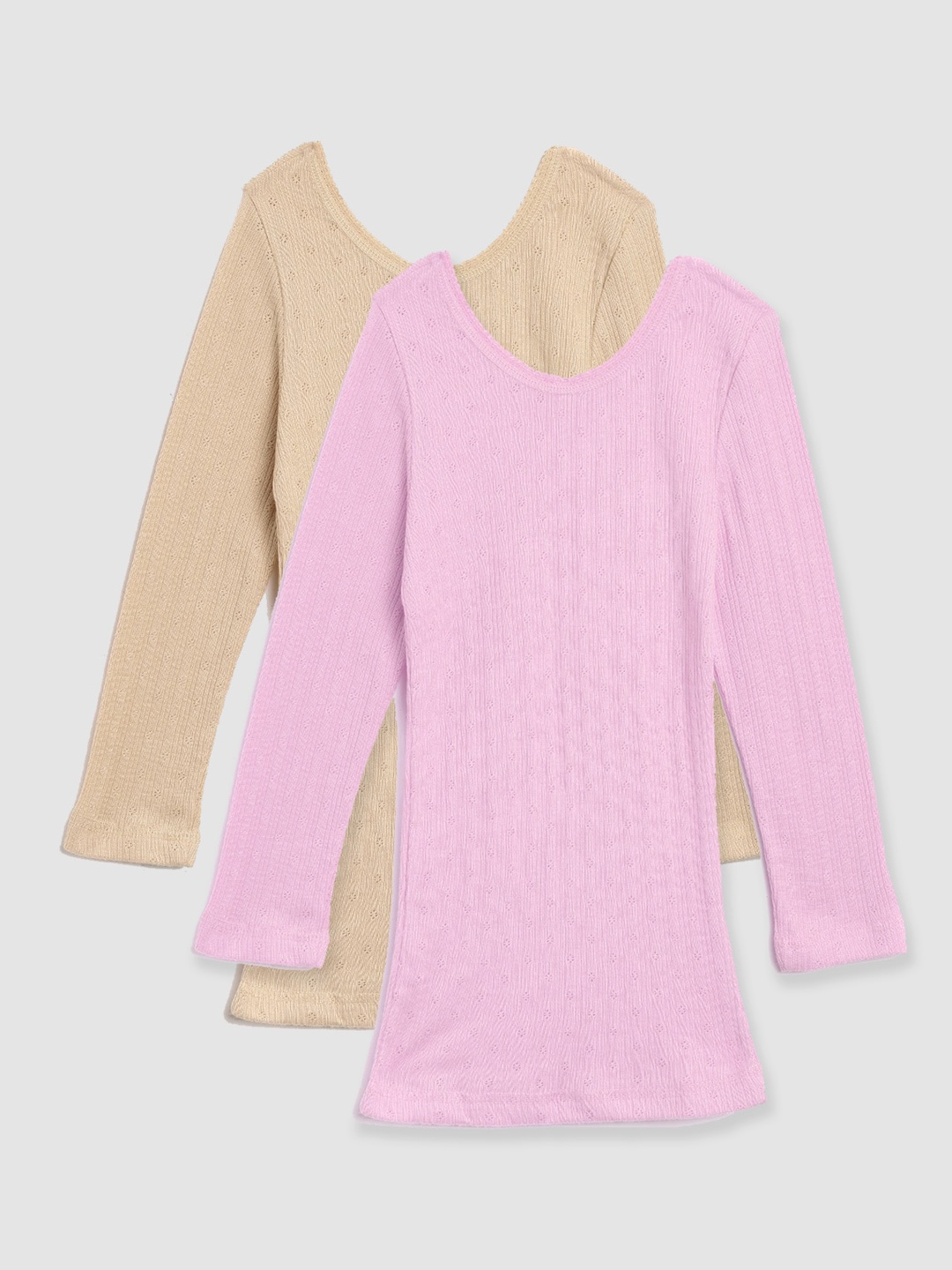 

Kanvin Girls Pack Of 2 Ribbed Thermal Tops, Pink