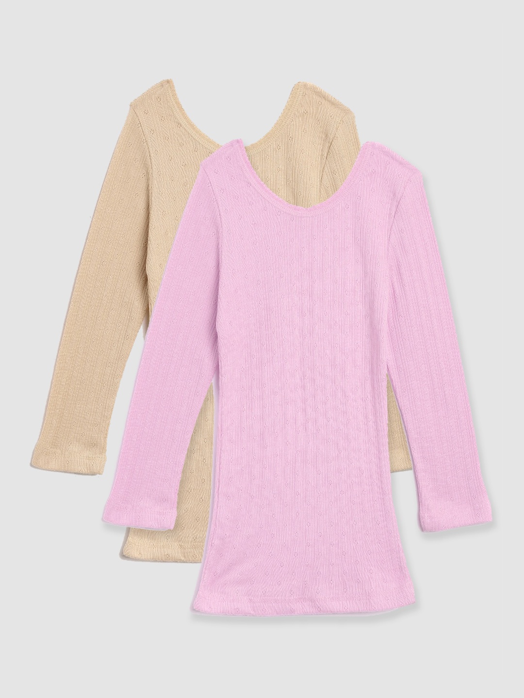 

Kanvin Girls Pack Of 2 Ribbed Thermal Tops, Pink