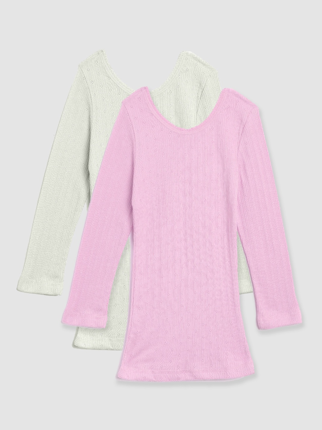 

Kanvin Girls Pack of 2 Ribbed Thermal Tops, Pink