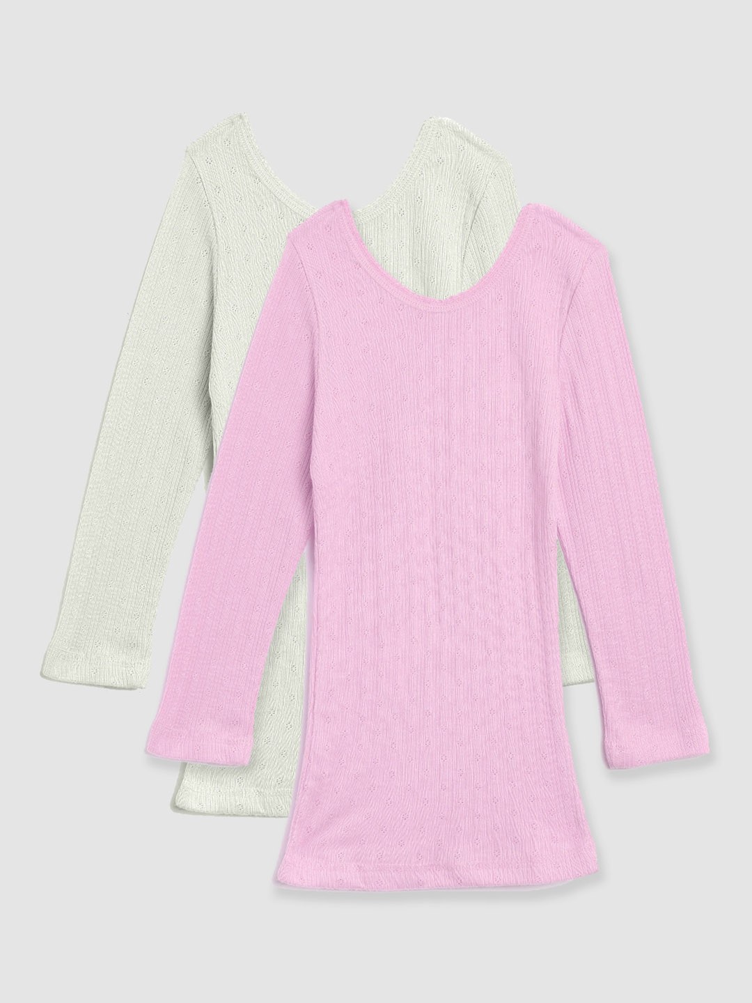 

Kanvin Girls Pack Of 2 Ribbed Thermal Tops, Pink