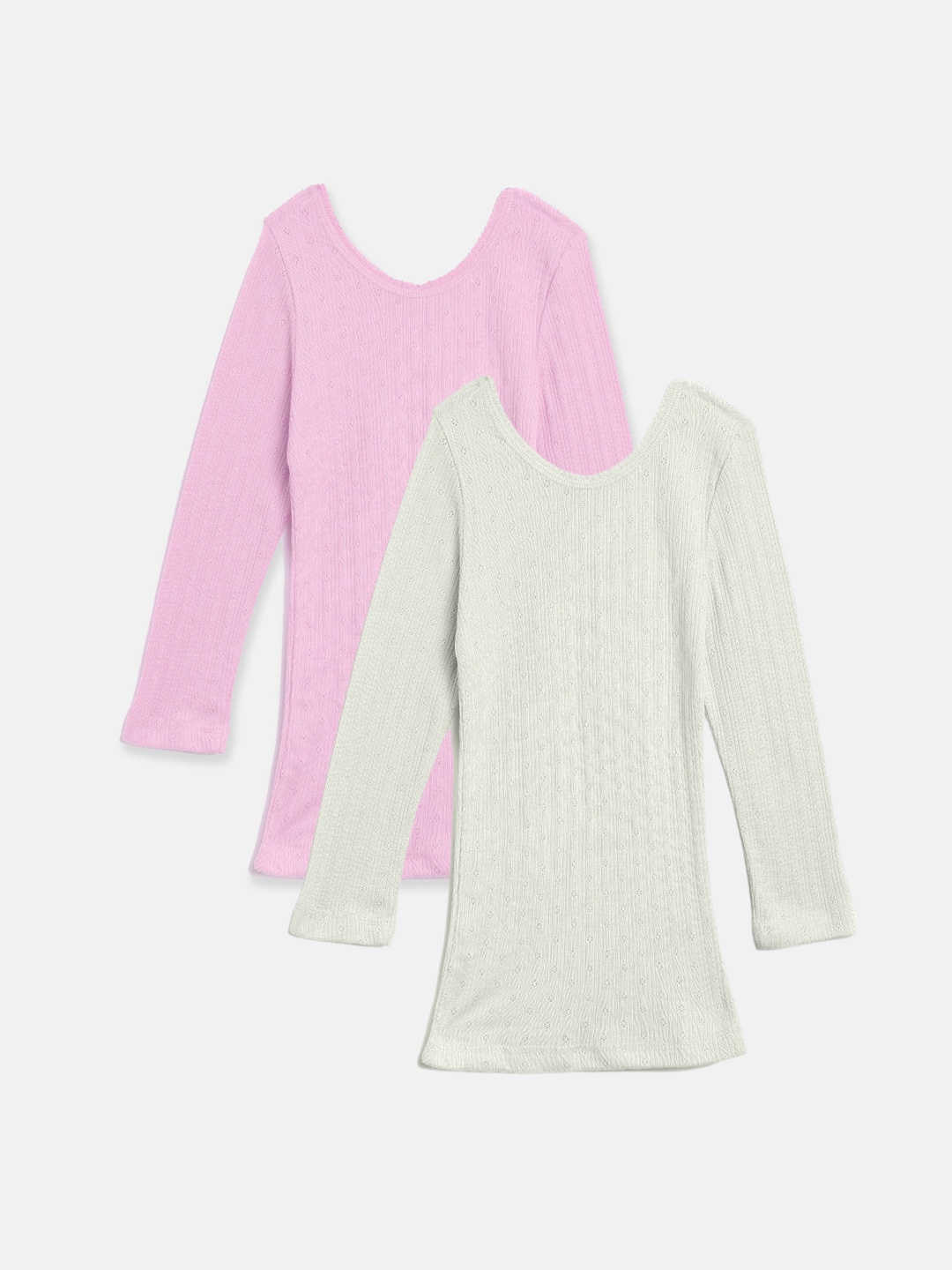

Kanvin Girls Pack Of 2 Ribbed Thermal Tops, Pink