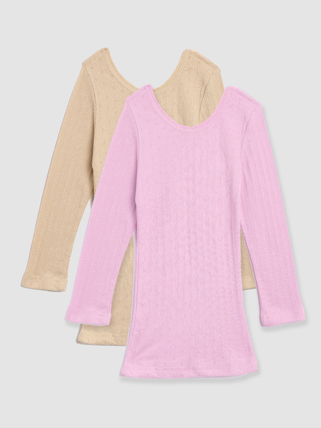 

Kanvin Girls Pack Of 2 Ribbed Thermal Tops, Pink