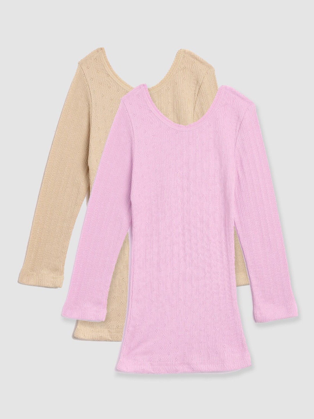 

Kanvin Girls Pack Of 2 Ribbed Thermal Tops, Pink
