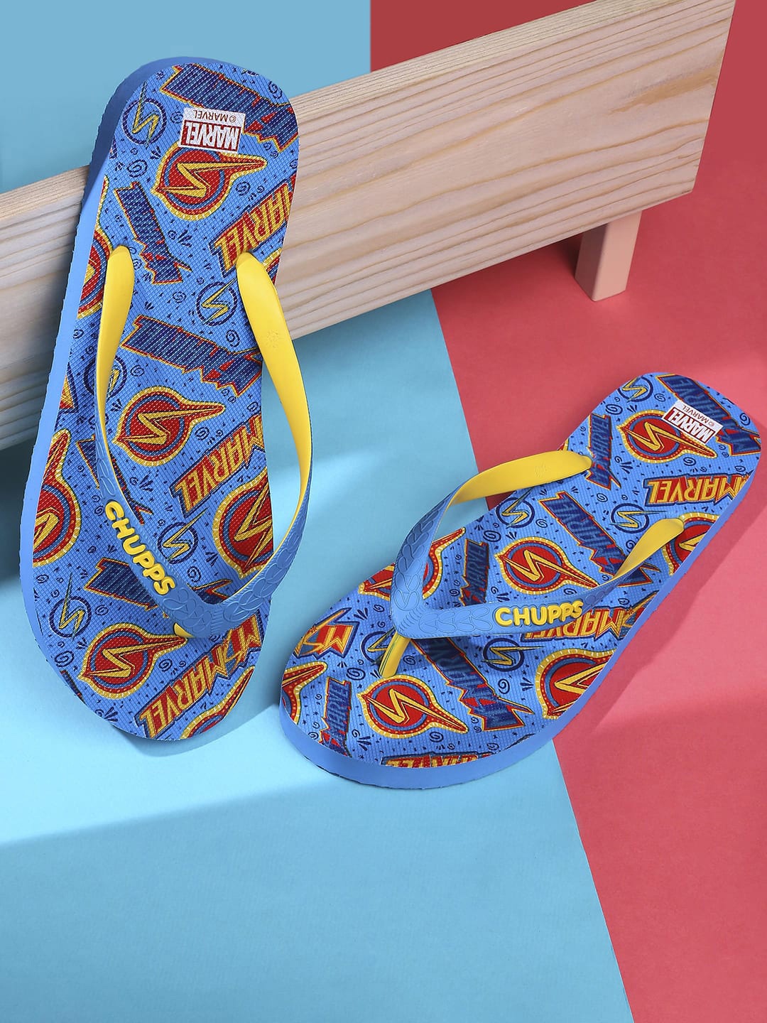 

CHUPPS Women Printed Rubber Thong Flip-Flops, Yellow