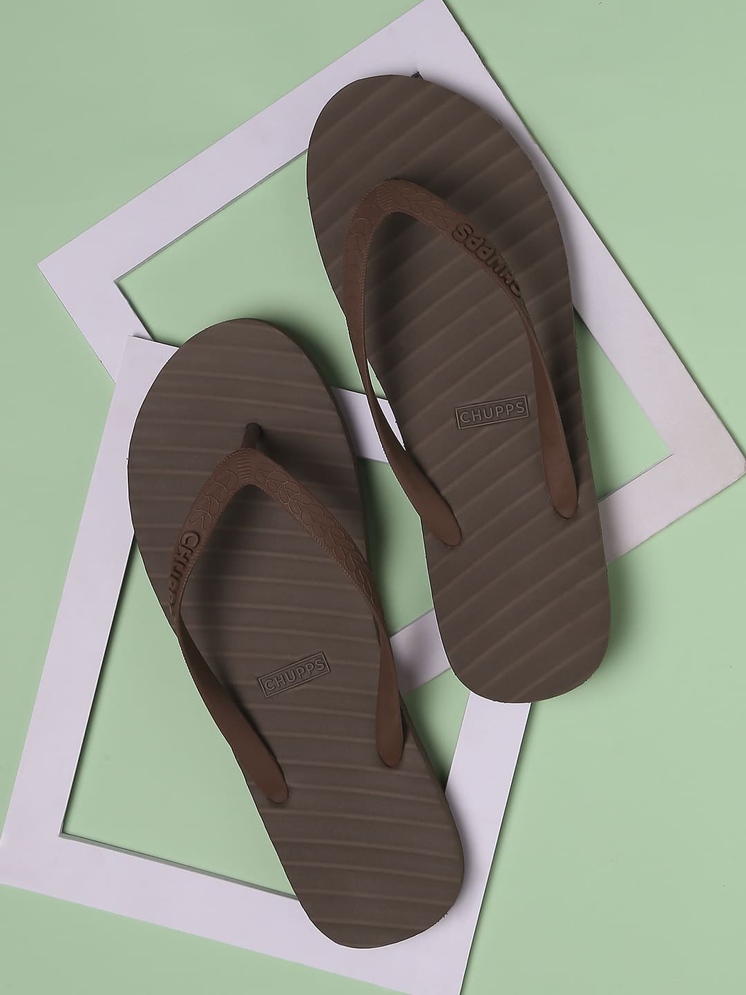

CHUPPS Women Brown Rubber Thong Flip-Flops