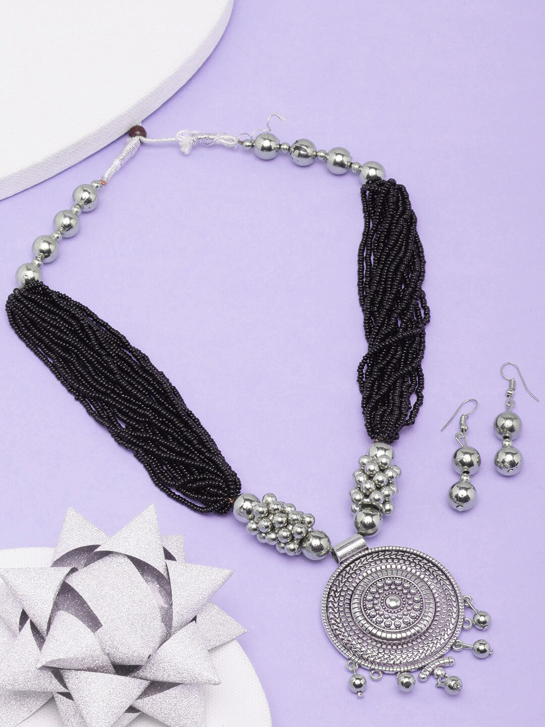 

DIVA WALK Silver-Plated Oxidised Jewellery Set