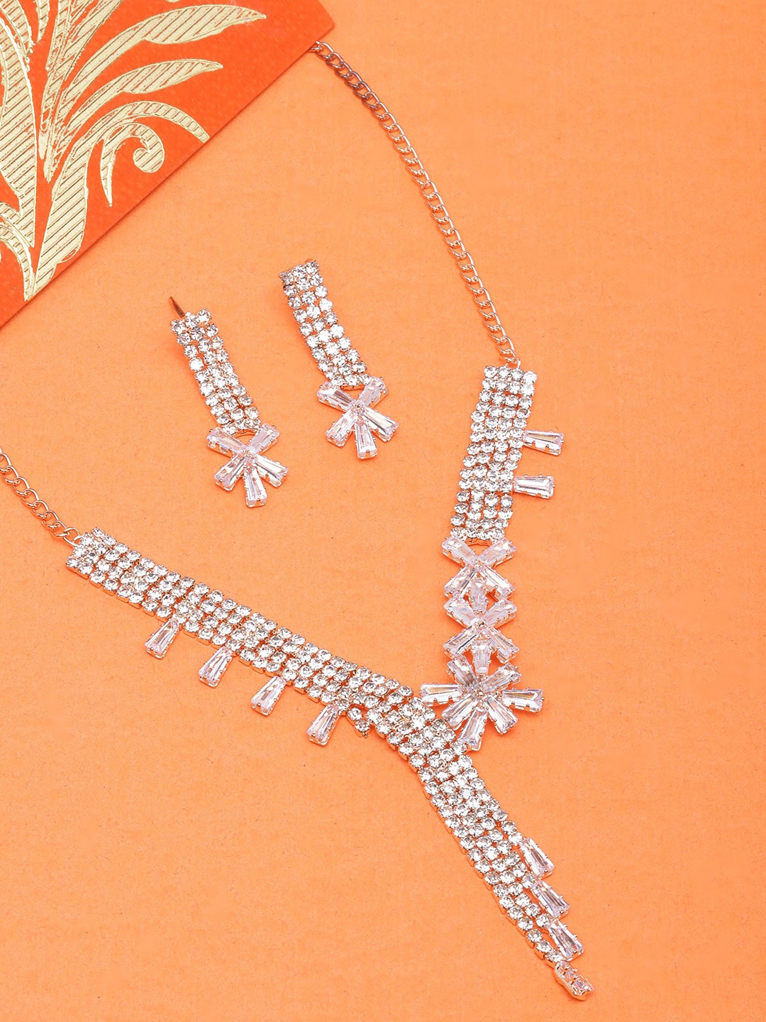 

DIVA WALK Silver-Plated CZ Stones-Studded Jewellery Set