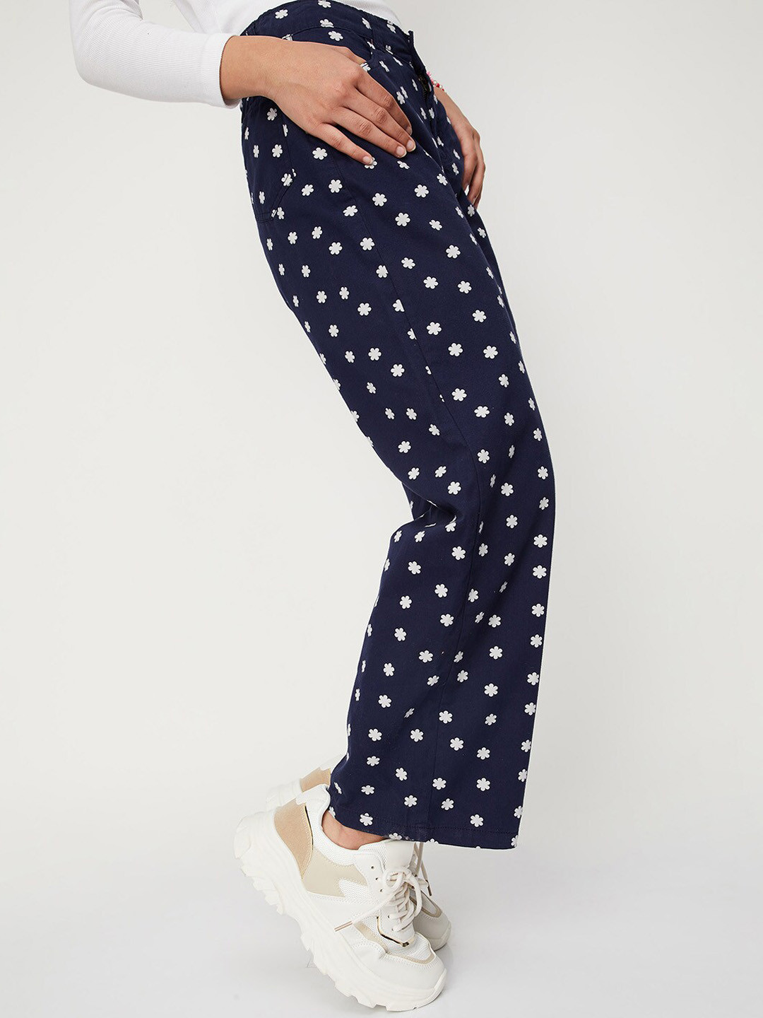 

max Girls Printed Trousers, Blue