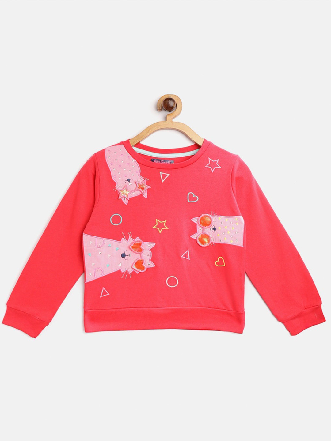 

Nauti Nati Girls Printed Pure Cotton Sweatshirt, Pink
