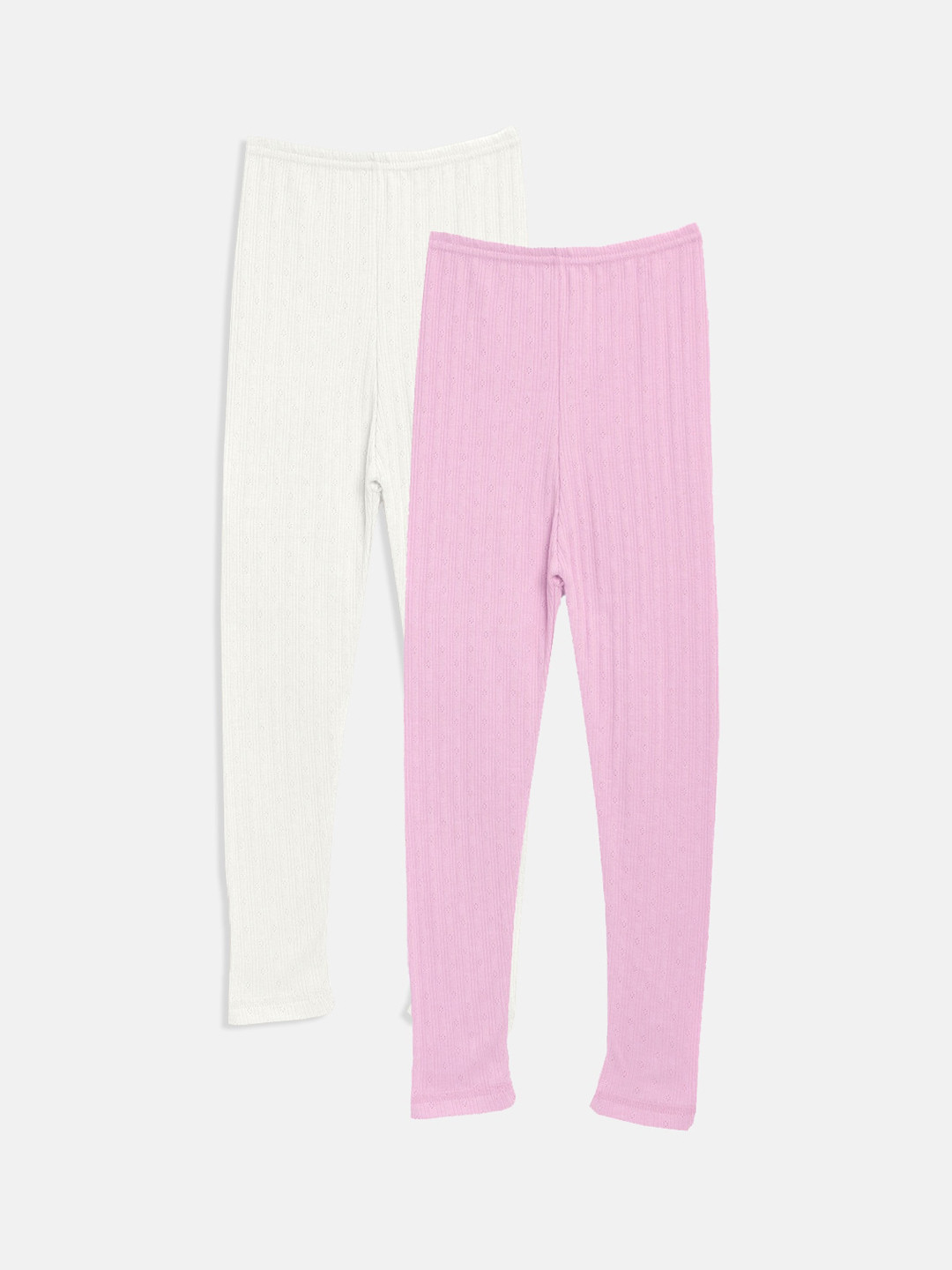 

Kanvin Girls Cotton Pack Of 2 Thermal Bottoms, Pink
