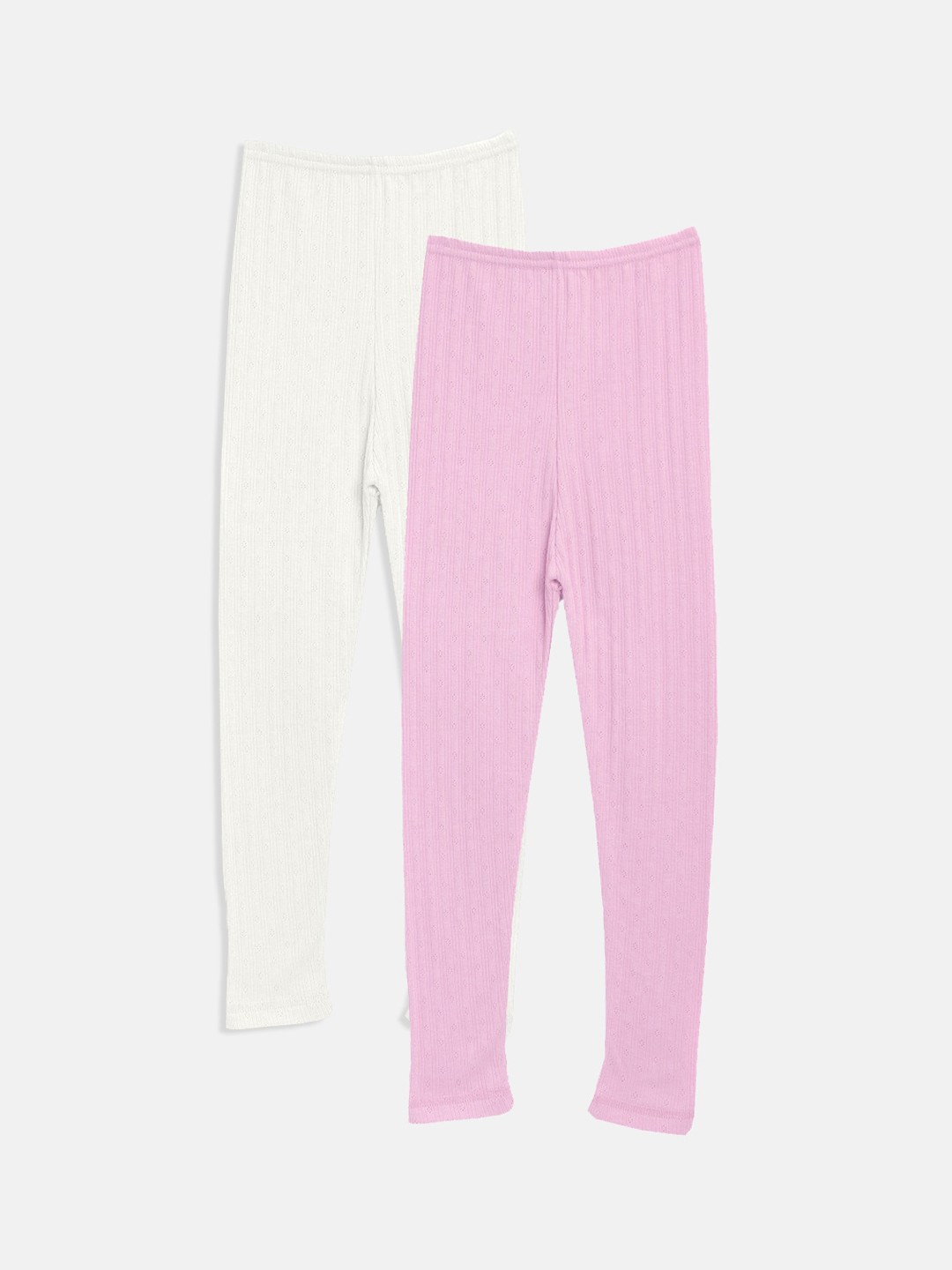 

Kanvin Girls Pack Of 2 Striped Thermal Bottoms, Pink