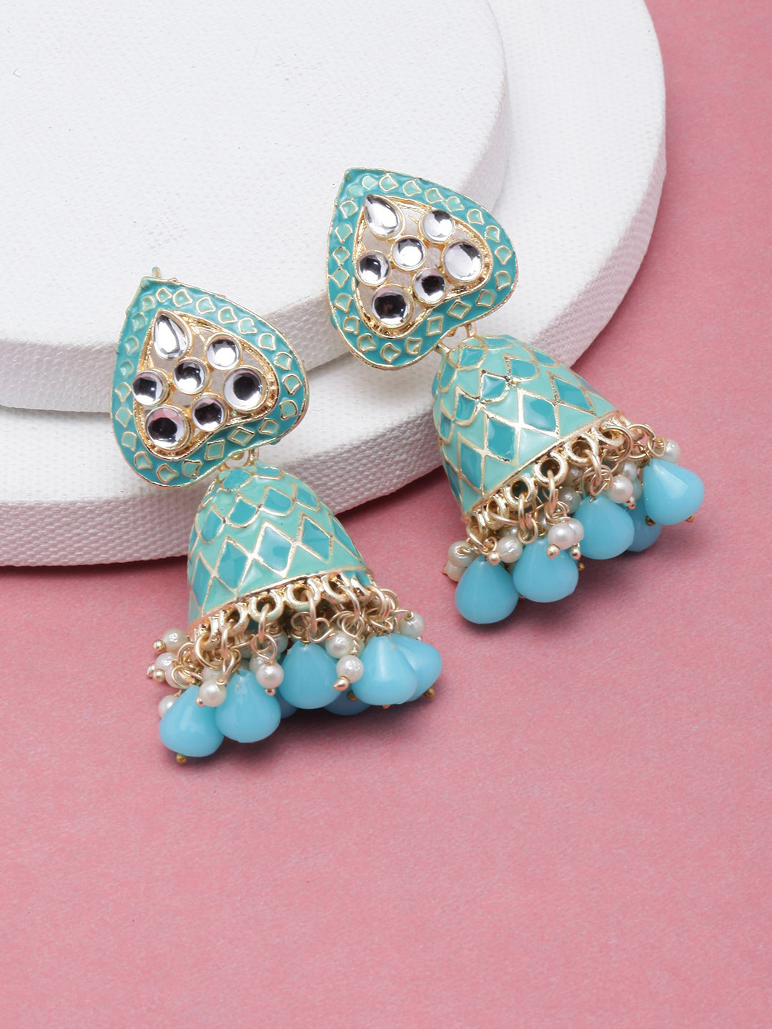 

DIVA WALK Gold-Plated Dome Shaped Jhumkas Earrings