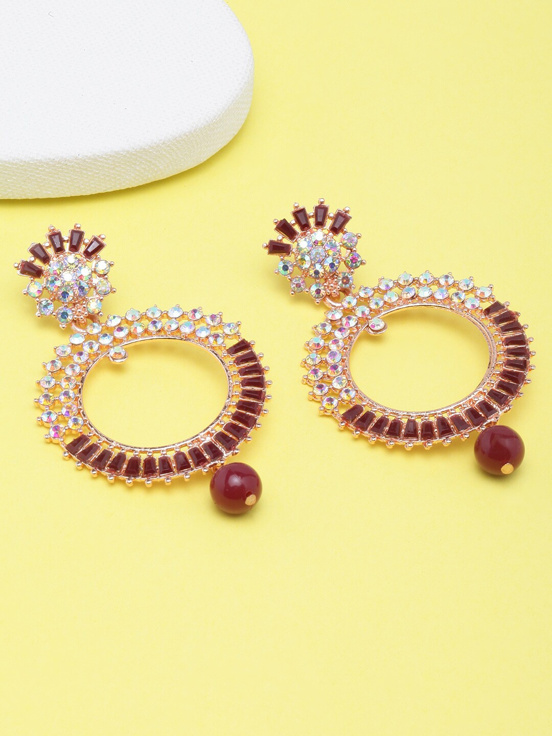 

DIVA WALK Rose Gold Plated Circular Drop Earrings