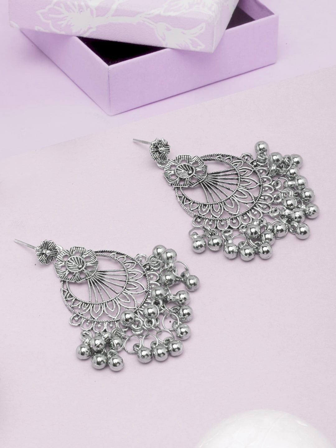 

DIVA WALK Silver Plated Classic Chandbalis Earrings