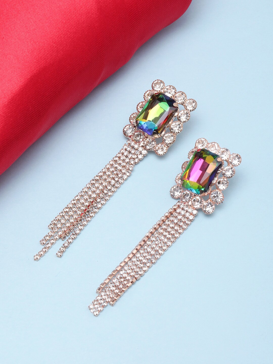 

DIVA WALK Rose Gold Plated Contemporary Drop Earrings