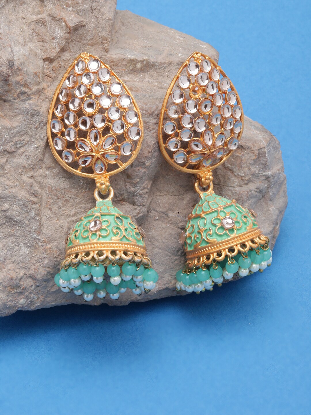 

DIVA WALK Gold-Plated Dome Shaped Jhumkas Earrings