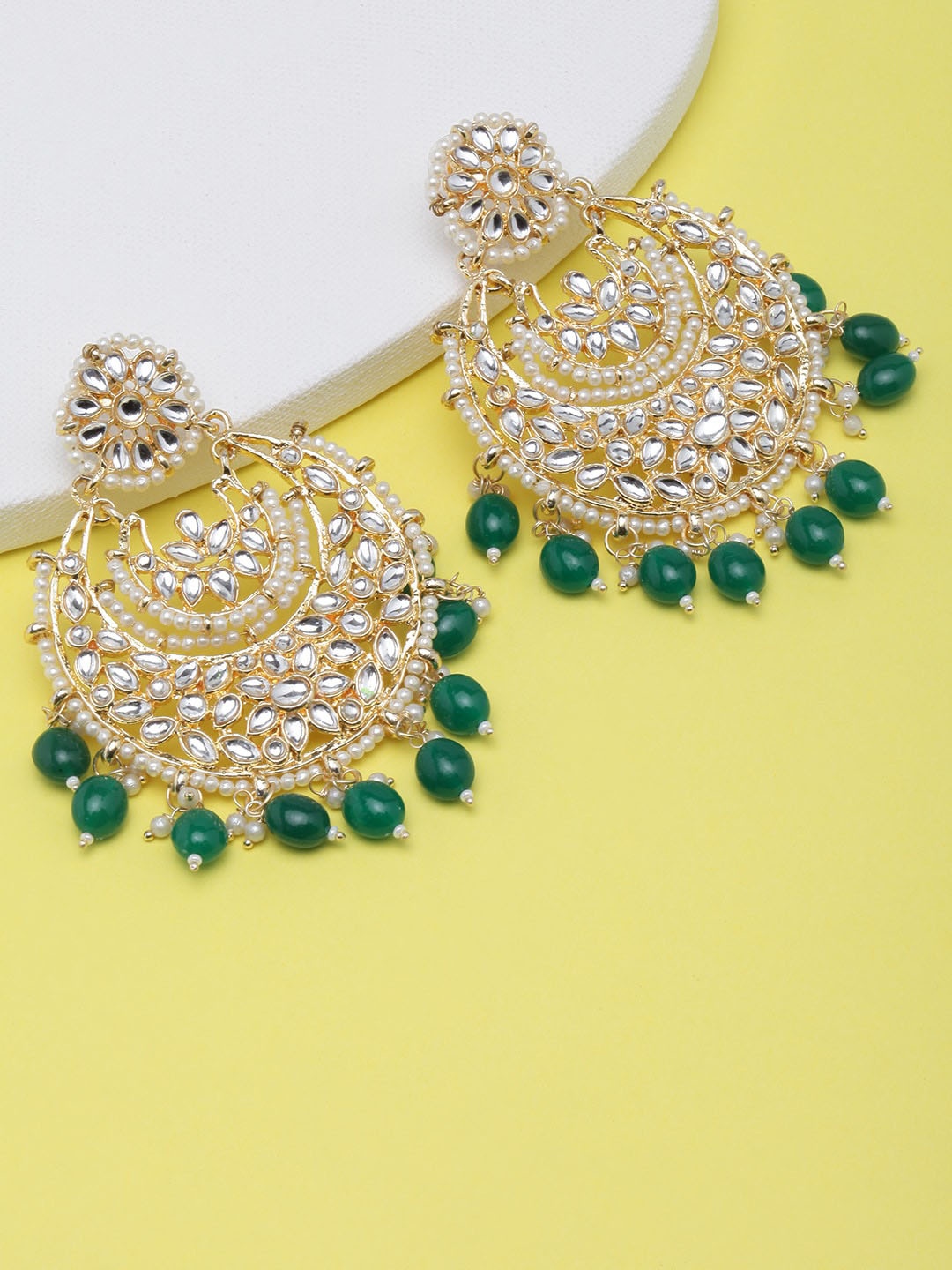 

DIVA WALK Gold-Plated Circular Chandbalis Earrings