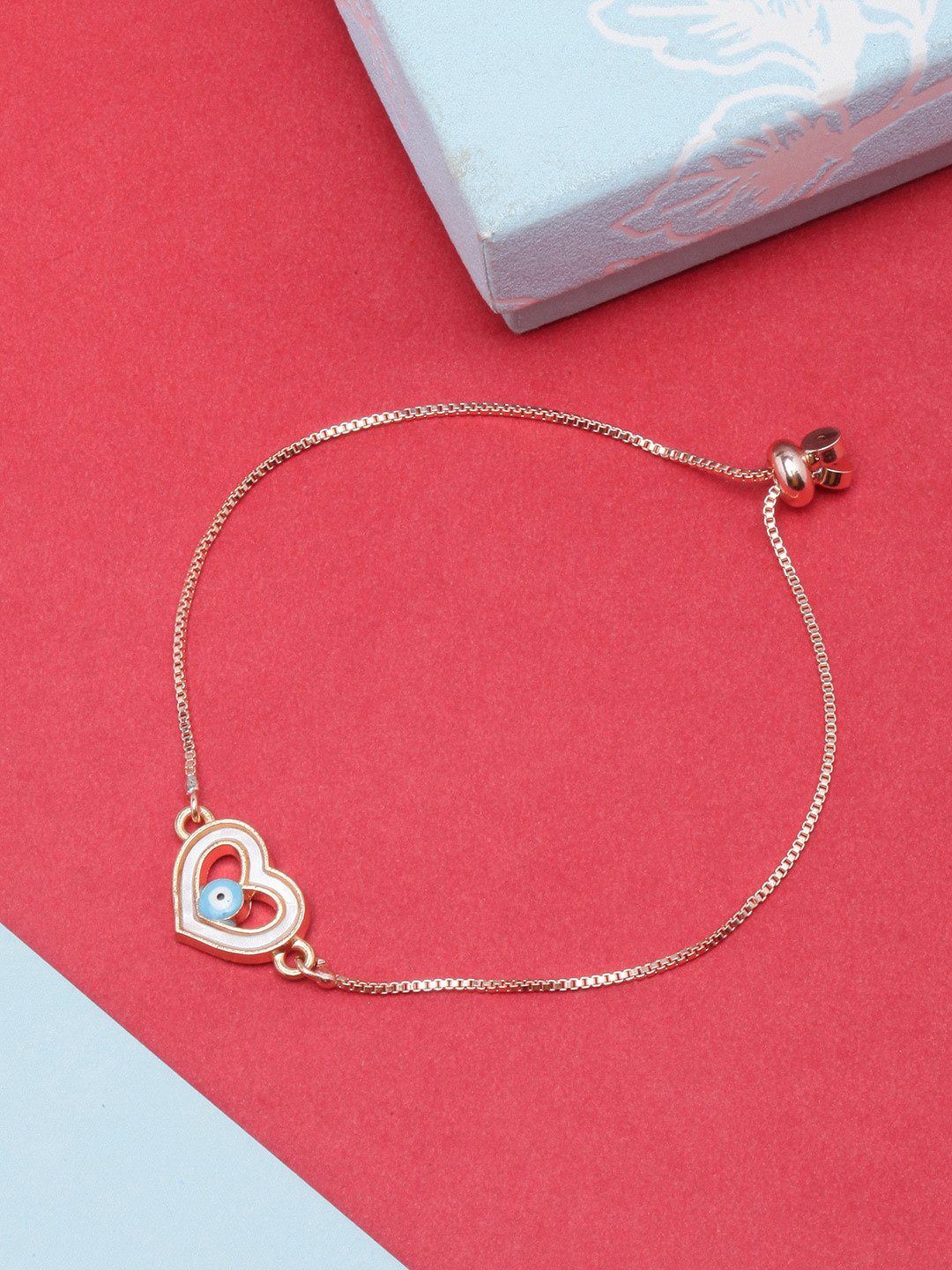 

DIVA WALK Women Gold-Toned Brass Enamelled Gold-Plated Charm Bracelet