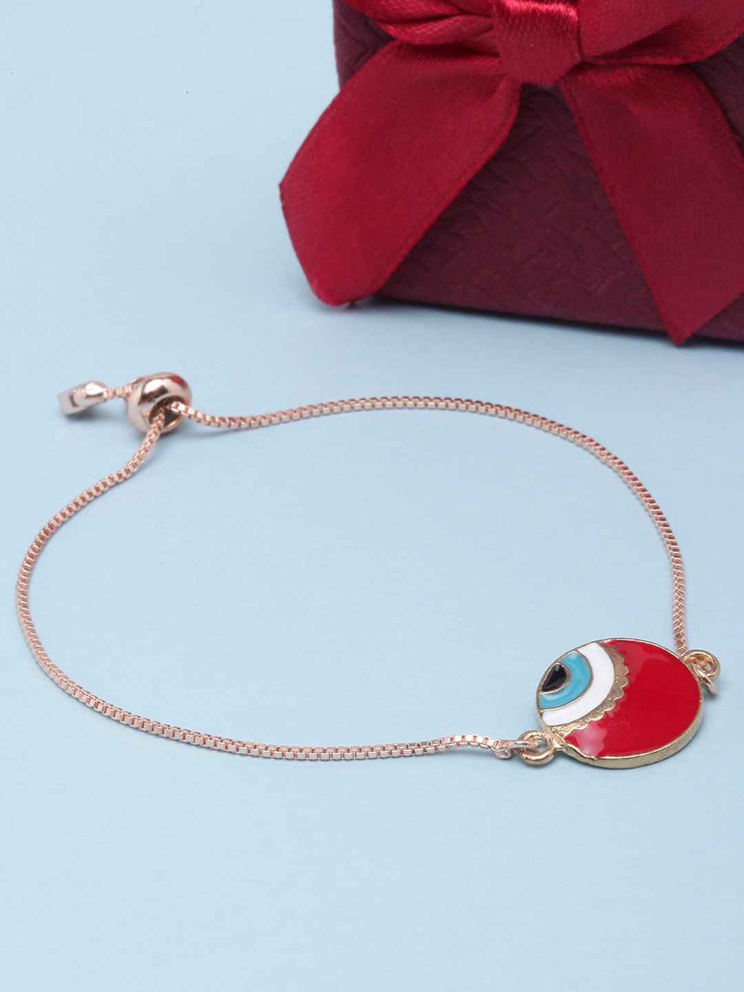 

DIVA WALK Women Brass Enamelled Rose Gold-Plated Charm Bracelet