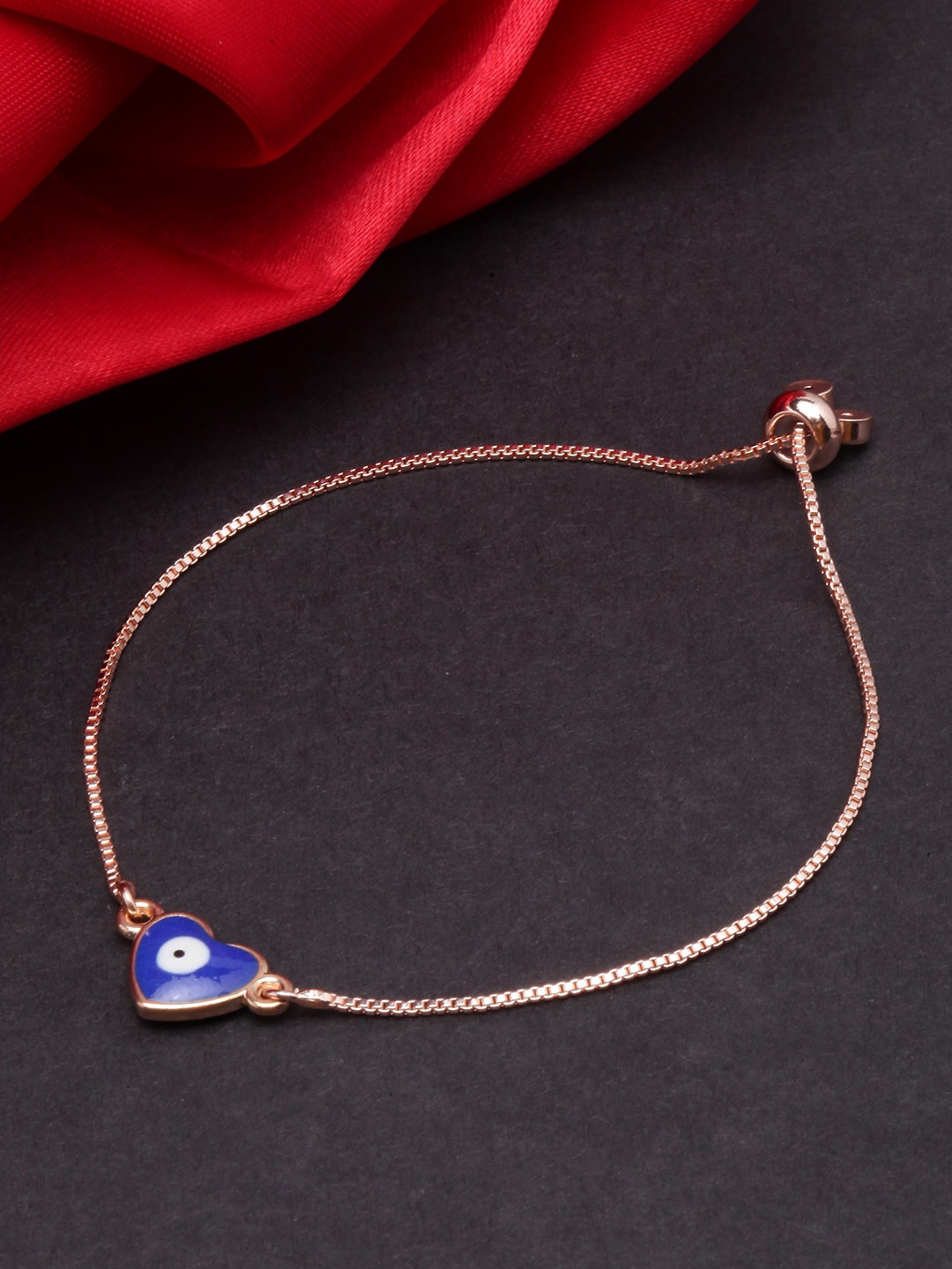

DIVA WALK Women Rose Gold & Brass Enamelled Rose Gold-Plated Charm Bracelet