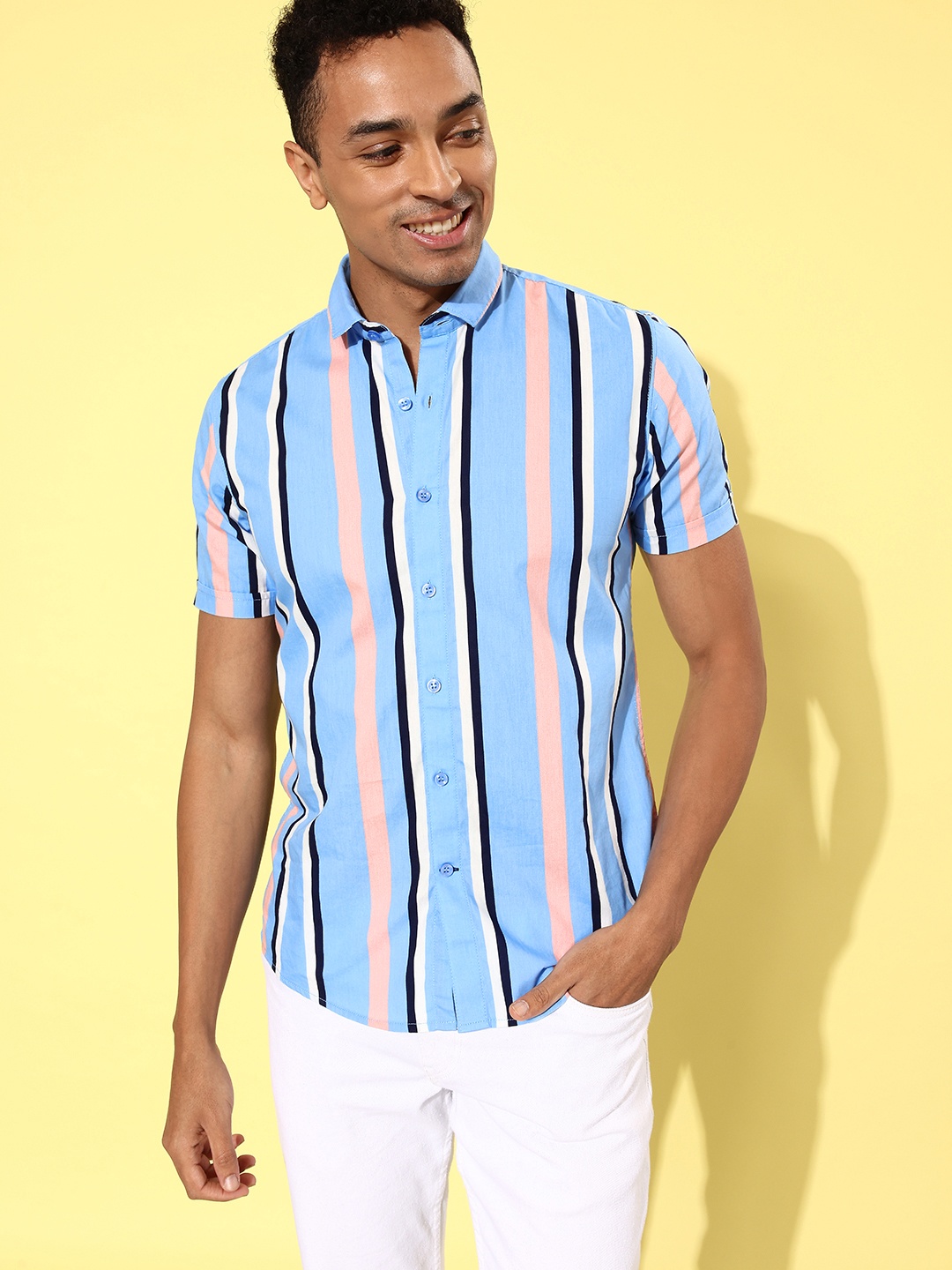 

Mast & Harbour Striped Casual Shirt, Blue