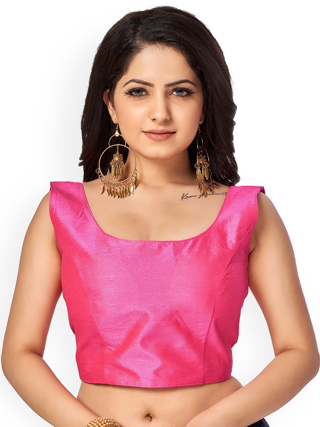 

HIMRISE Sleeveless Brocade Saree Blouse, Rose