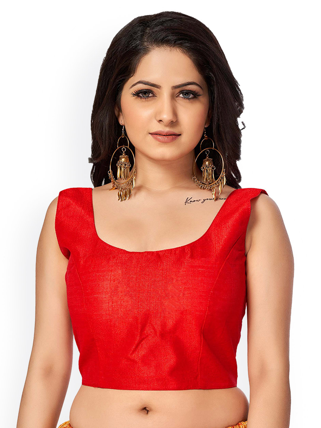 

HIMRISE Cotton Saree Blouse, Red