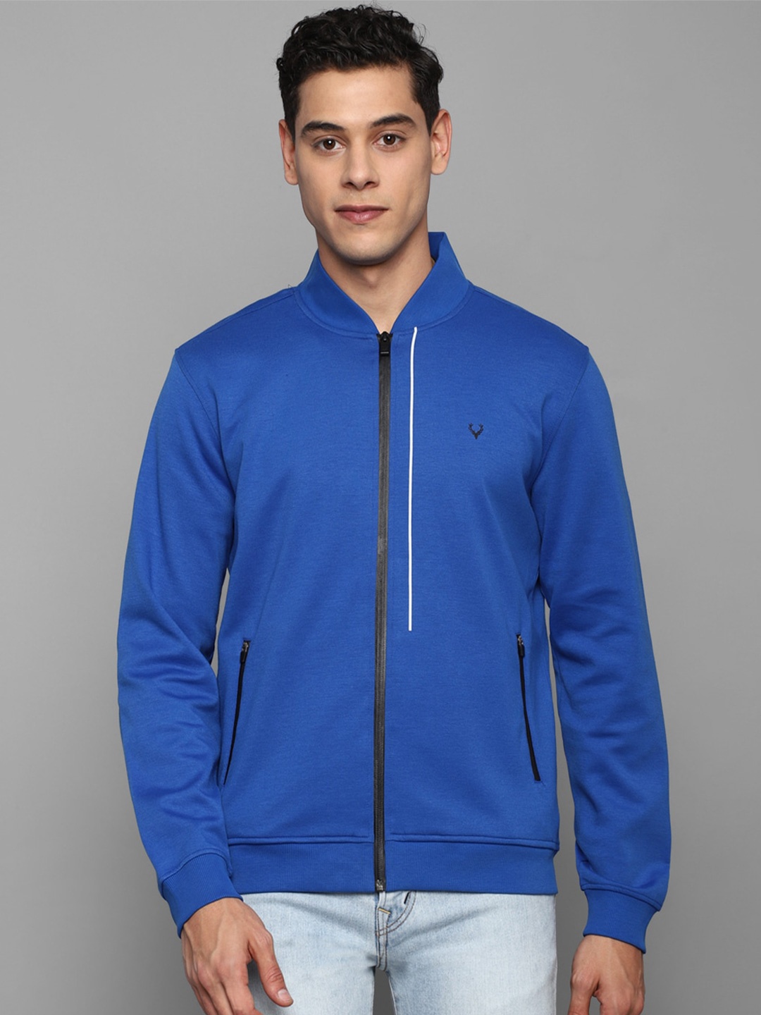 

Allen Solly Mock Collar Cotton Sweatshirt, Blue