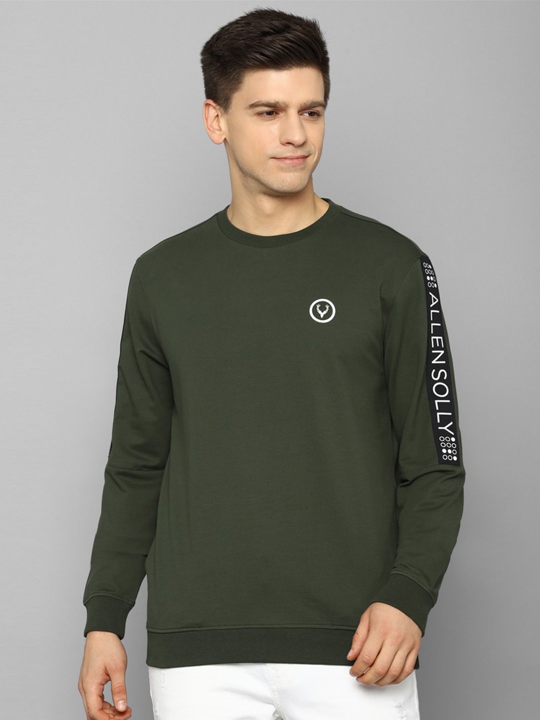 

Allen Solly Men Cotton Sweatshirt, Olive