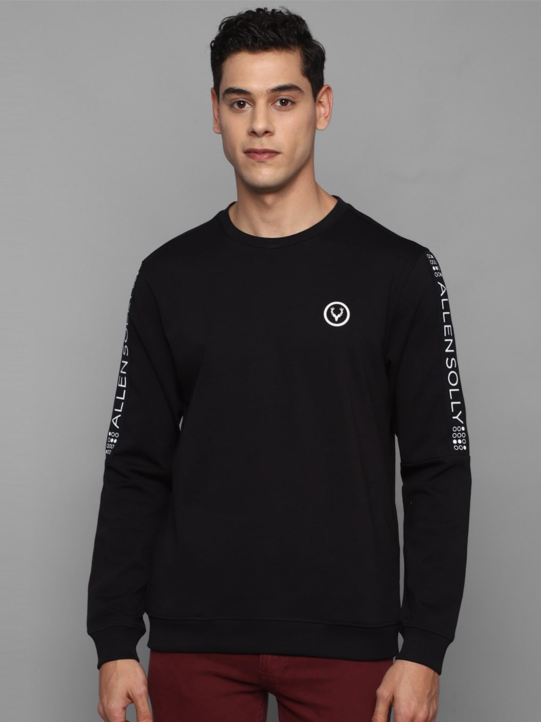 

Allen Solly Round Neck Cotton Sweatshirt, Black