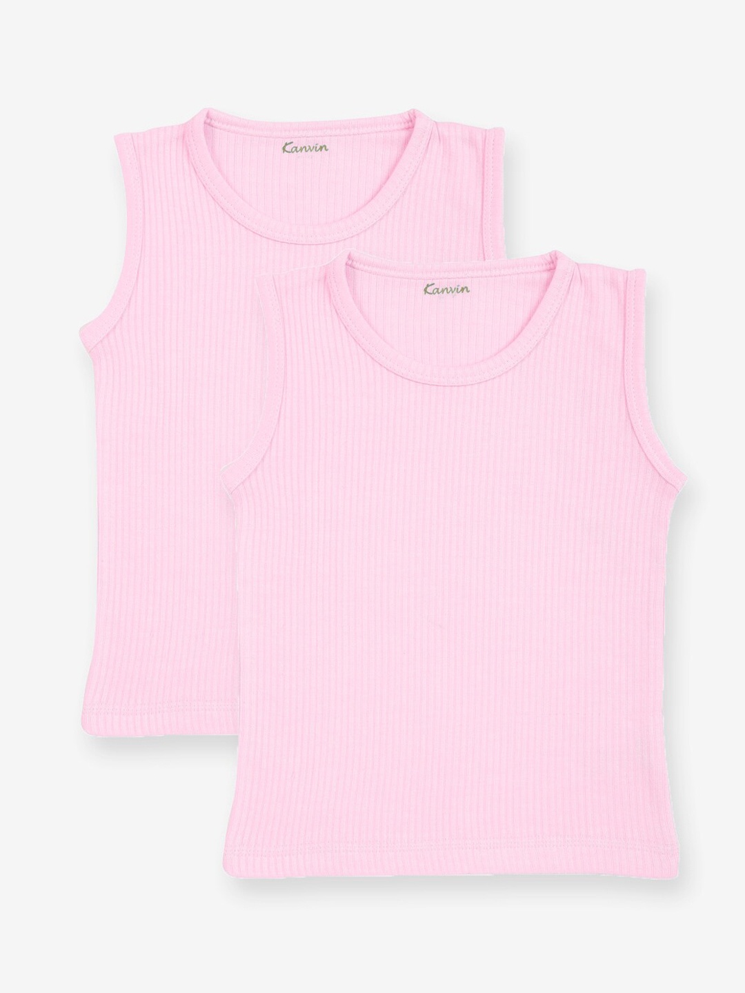 

Kanvin Boys Pack Of 2 Ribbed Thermal Tops, Pink