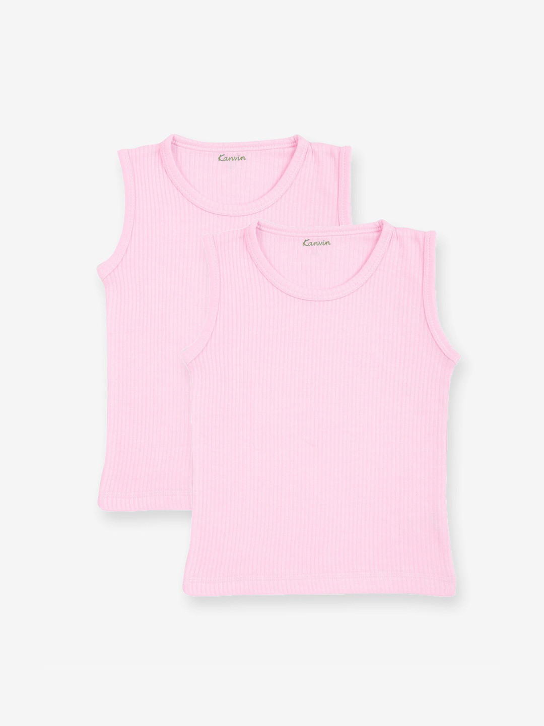 

Kanvin Boys Pack of 2 Ribbed Thermal Tops, Pink