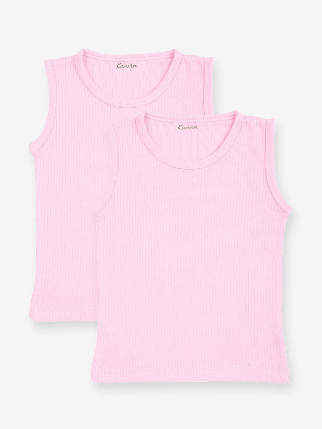 

Kanvin Boys Pack Of 2 Ribbed Thermal Tops, Pink