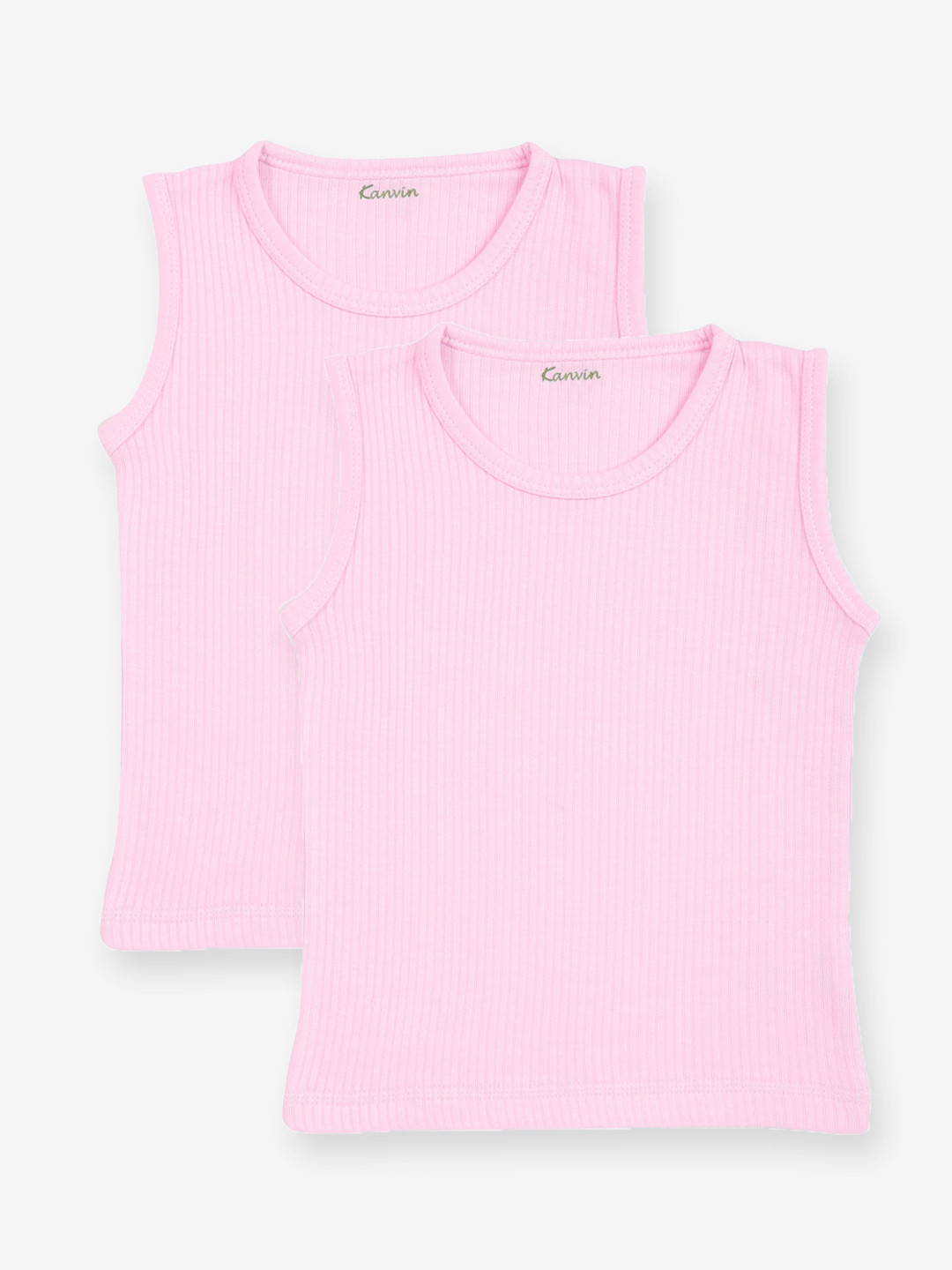 

Kanvin Boys Pack Of 2 Ribbed Thermal Tops, Pink