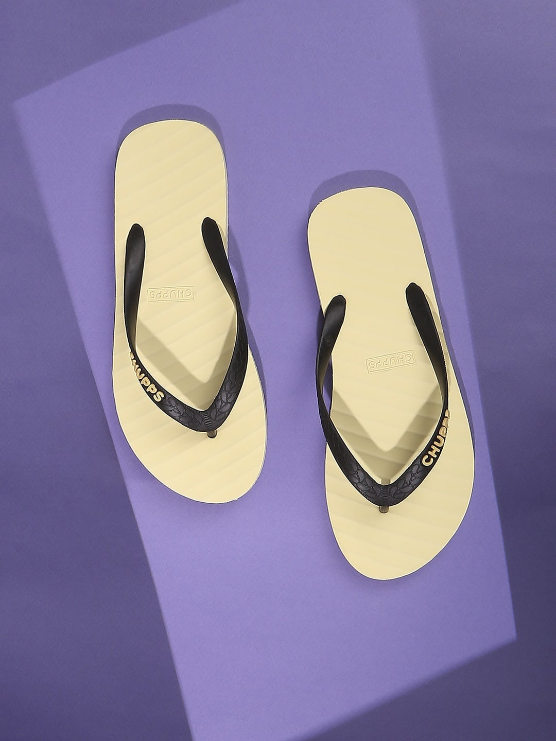 

CHUPPS Men Rubber Thong Flip-Flops, Yellow