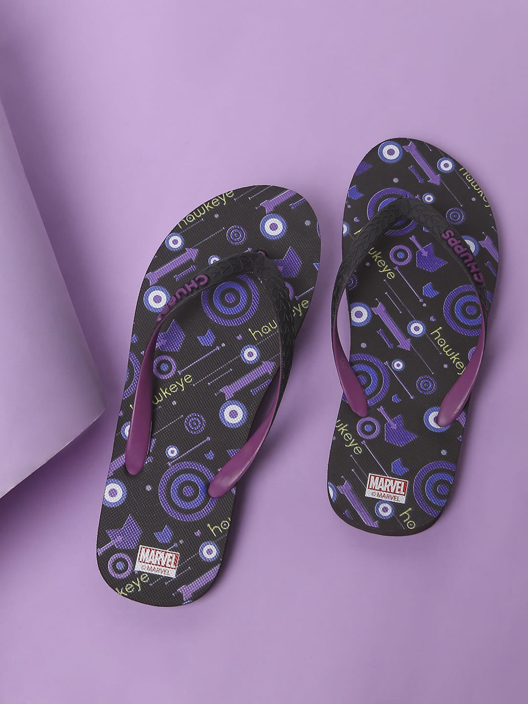 

CHUPPS Men Printed Rubber Thong Flip-Flops, Black