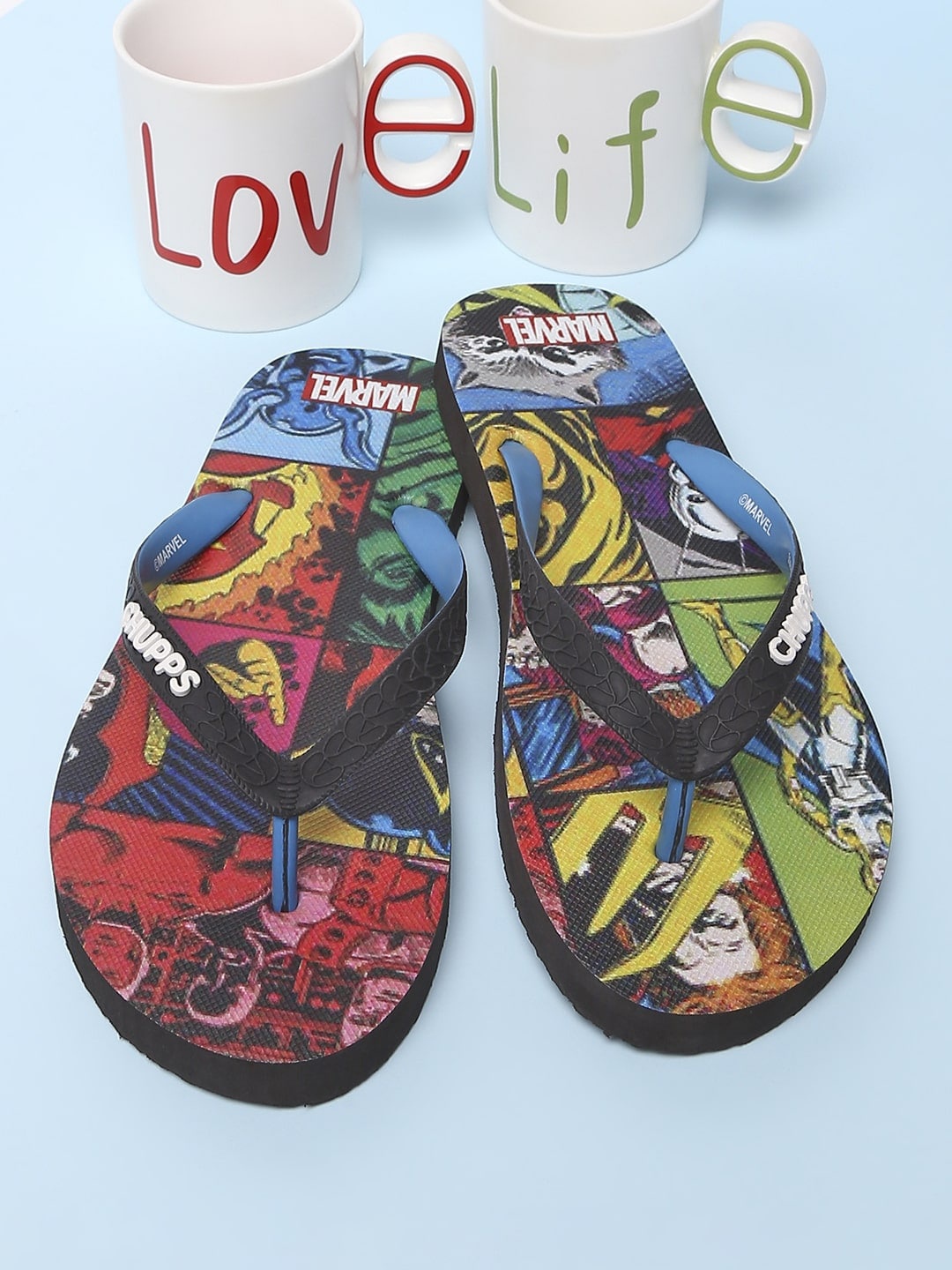 

CHUPPS Men Printed Rubber Thong Flip-Flops, Blue