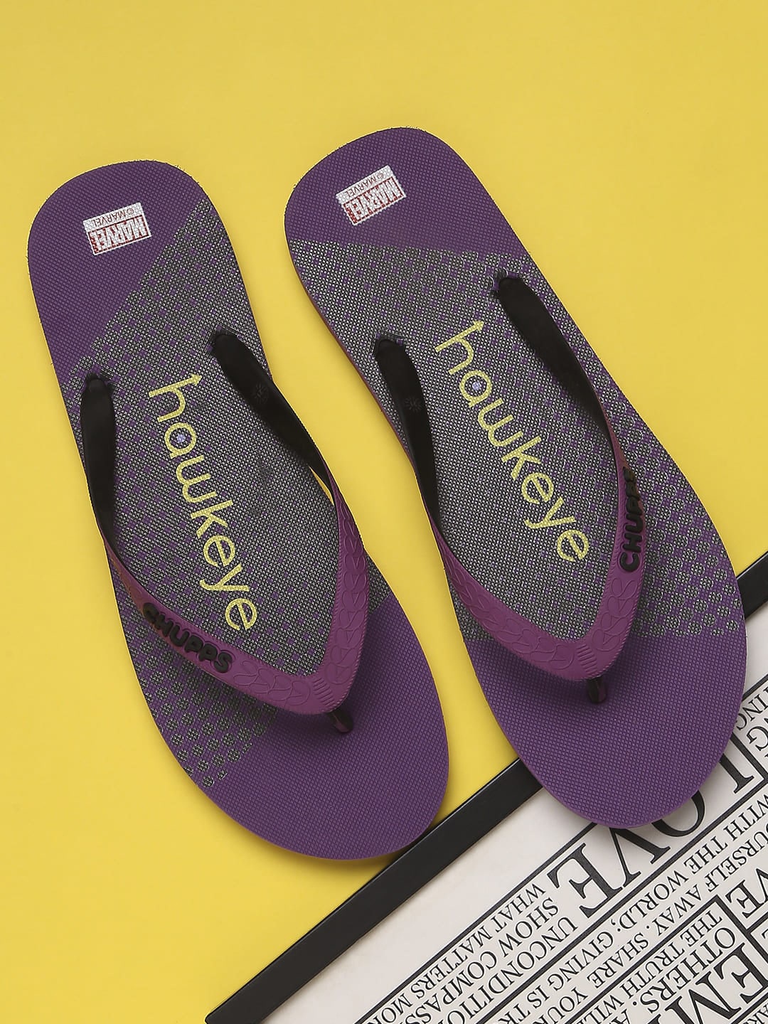 

CHUPPS Men Printed Rubber Thong Flip-Flops, Purple