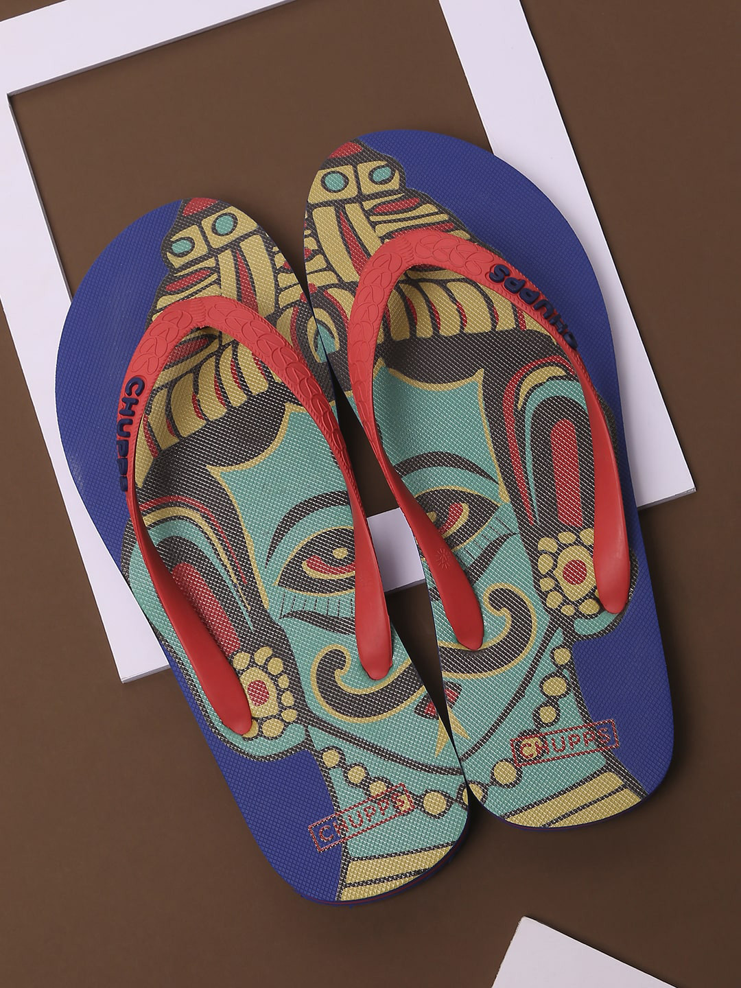 

CHUPPS Men Printed Rubber Thong Flip-Flops, Blue