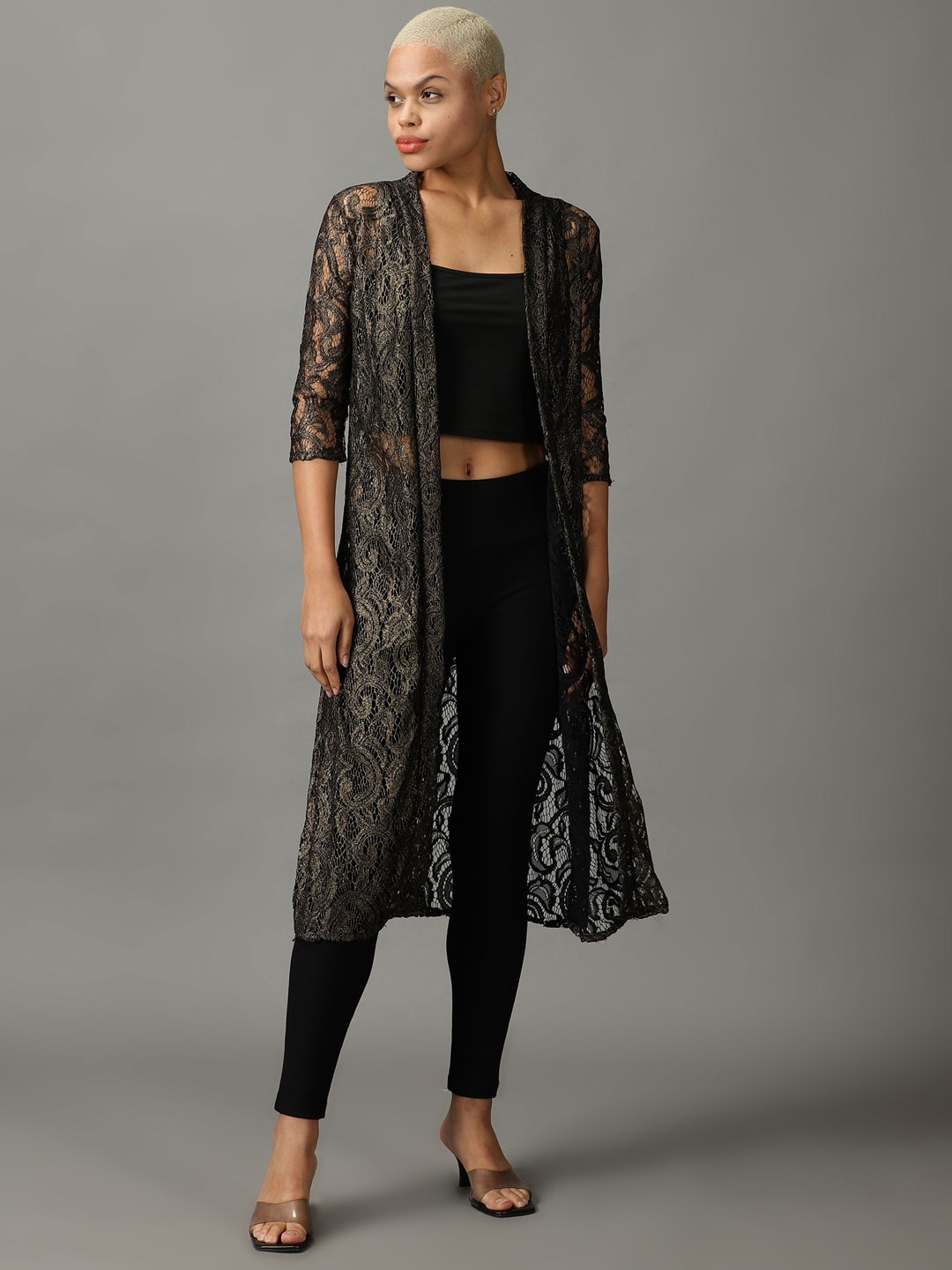 

SHOWOFF Women Longline Shrug, Black