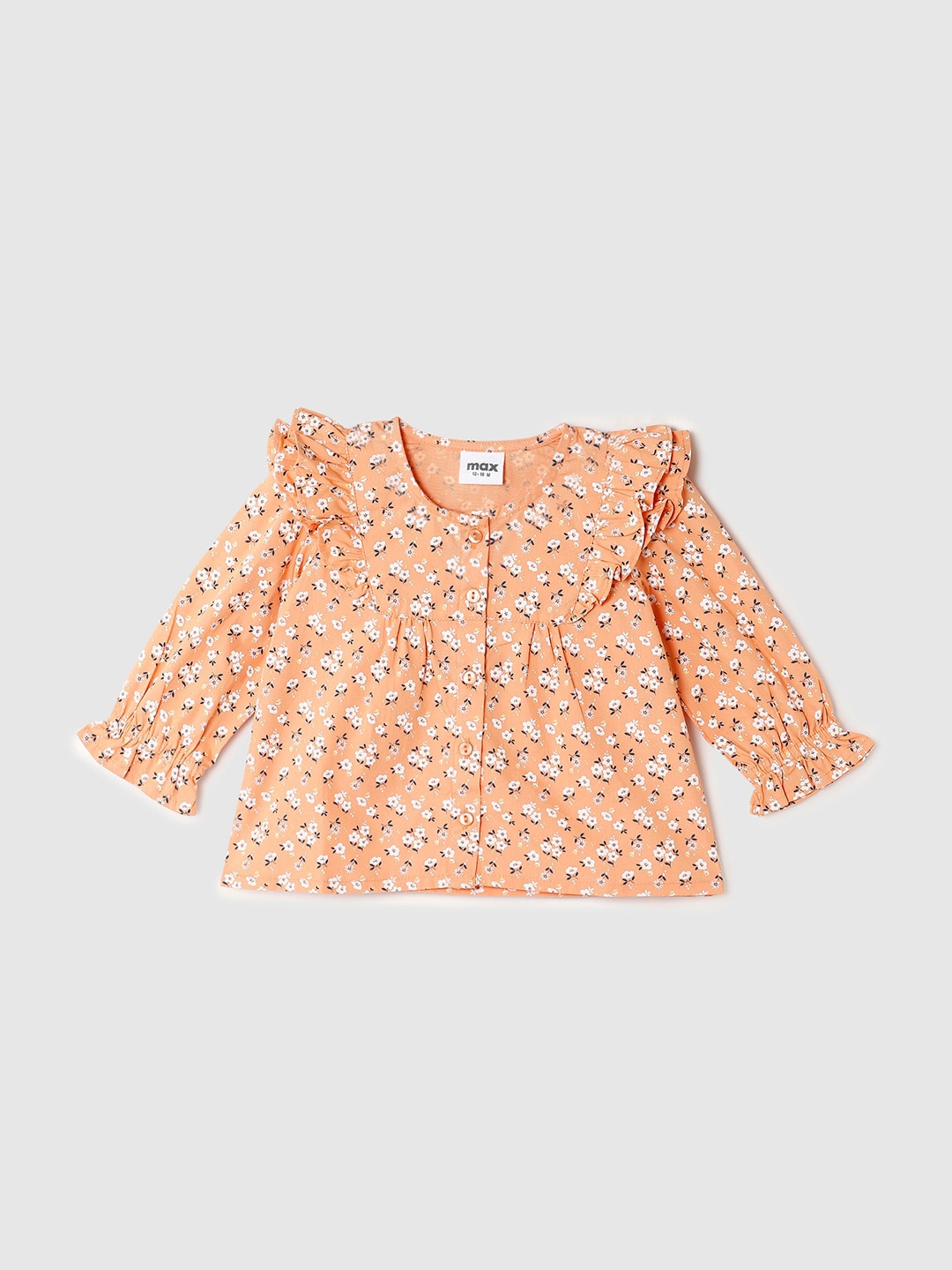 

max Rust Floral Print Pure Cotton Top