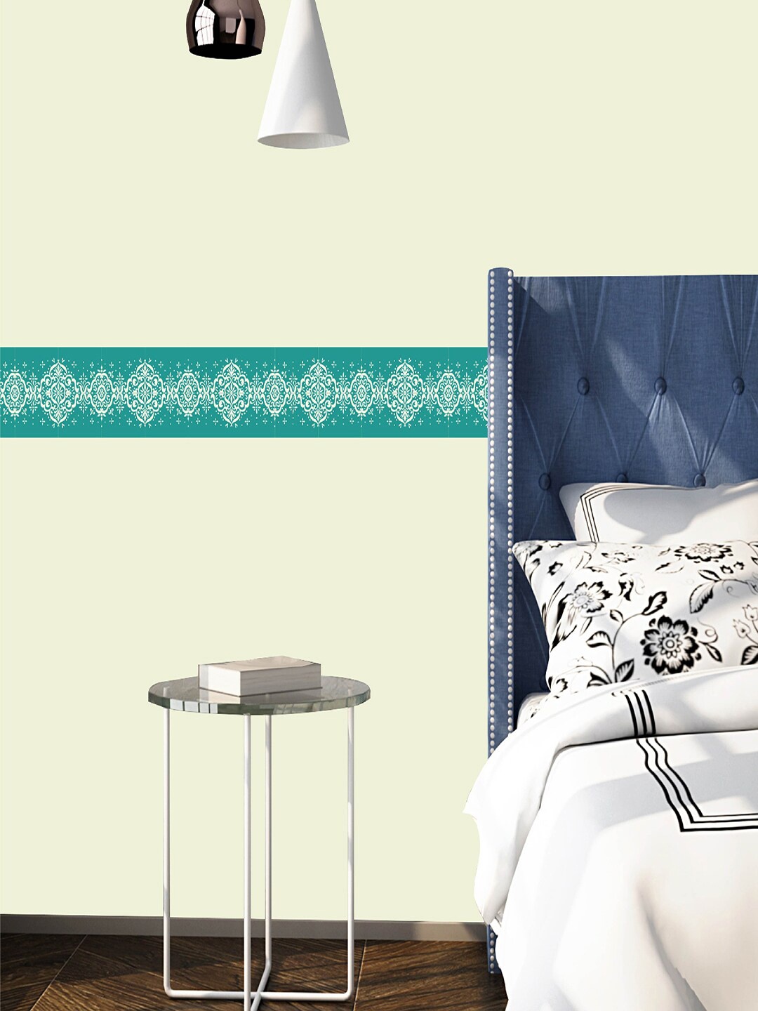 

Asian Paints EzyCR8 Green Seamless Ikat Wall Borders Medium Self Adhesive Sticker