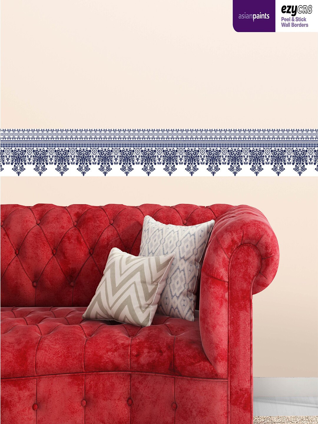 

Asian Paints EzyCR8 White & Blue Self-Adhesive Wall Border