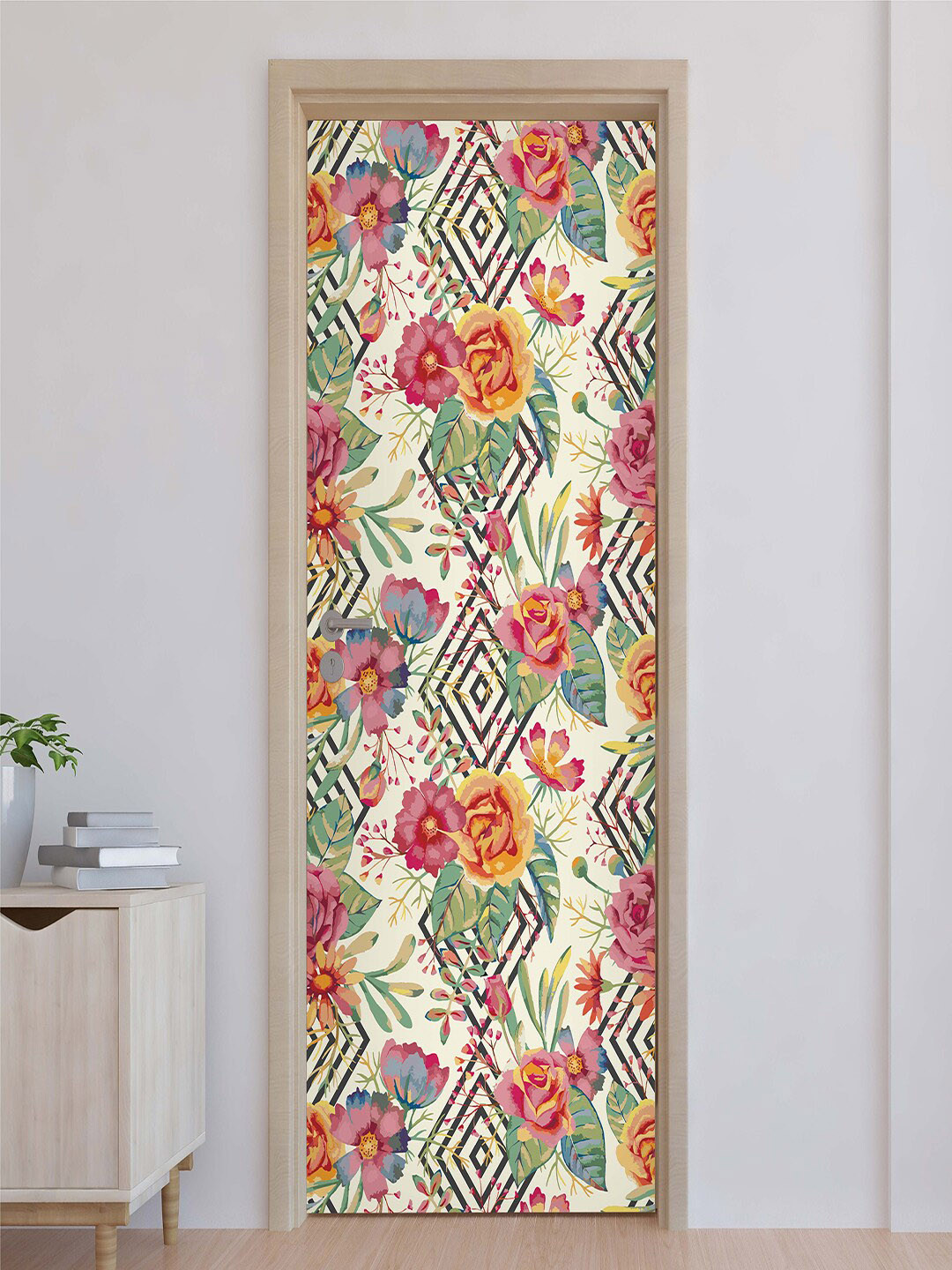 

Asian Paints EzyCR8 Beige & Yellow Printed Door Mural Stickers