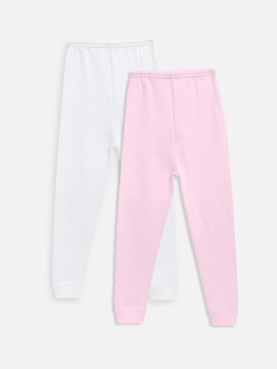 

Kanvin Boys Cotton Pack Of 2 Striped Cotton Thermal Bottoms, Pink