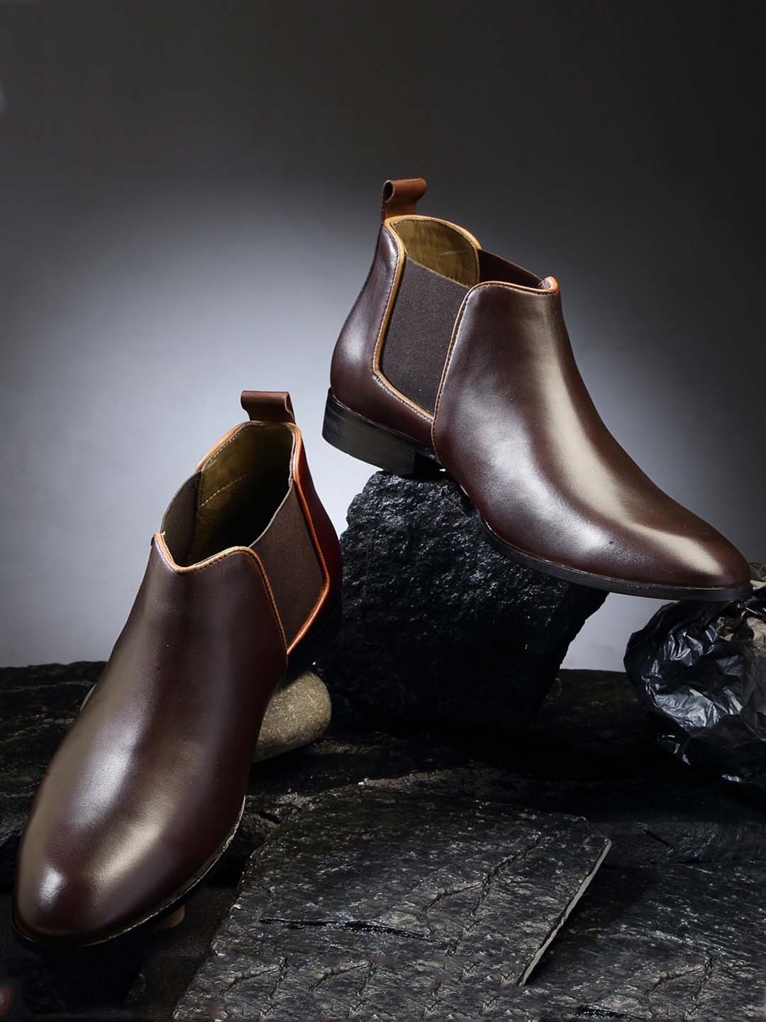 

LOUIS STITCH Men Leather Chelsea Boots, Brown