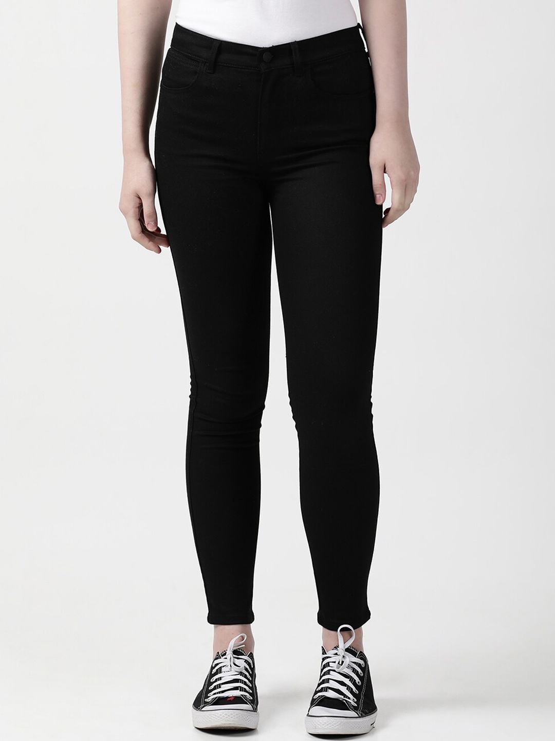

Wrangler Women Black Skinny Fit High-Rise Stretchable Jeans