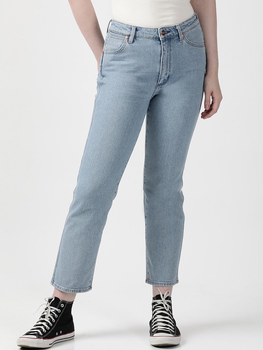 

Wrangler Women Blue Straight Fit High-Rise Stretchable Jeans