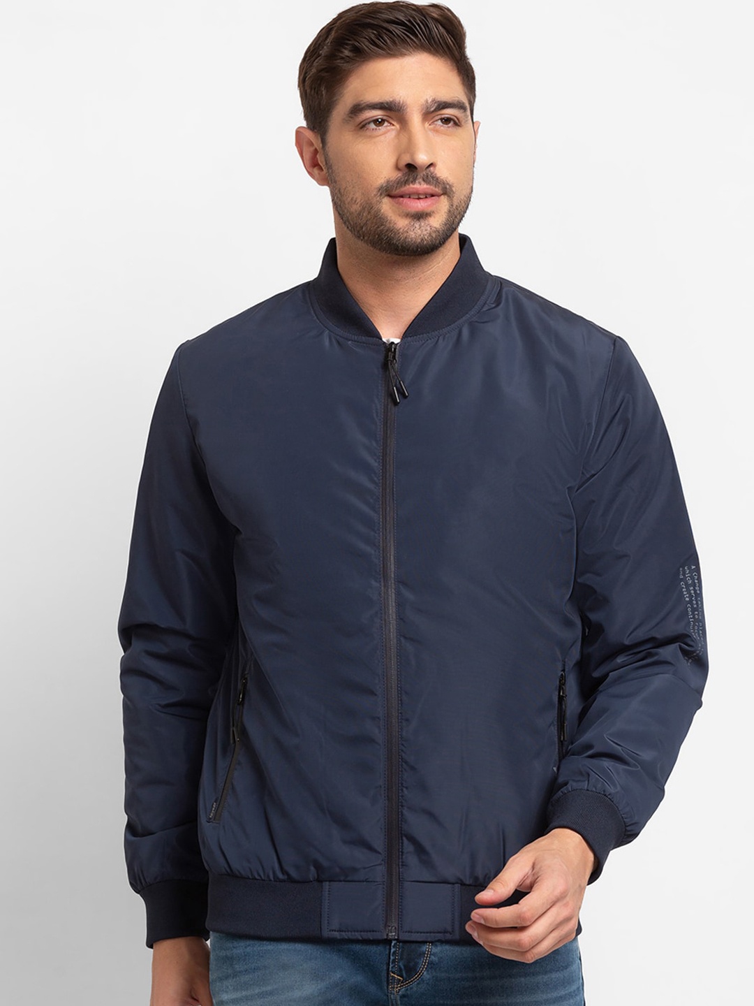

SPYKAR Men Bomber Jacket, Navy blue