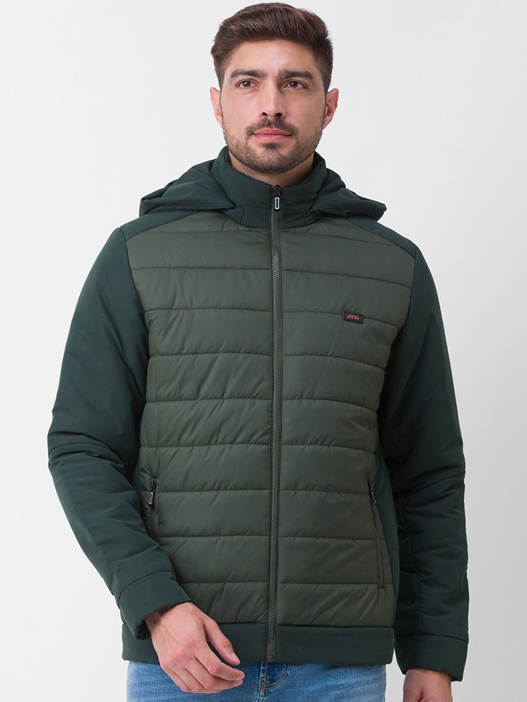 

SPYKAR Men Padded Jacket, Olive